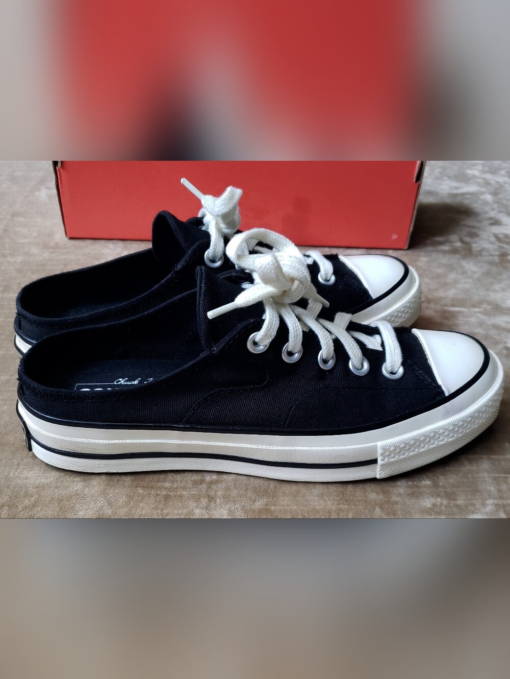 Converse Chuck 70 Slip On Mules In Black Canvas, Women's Size 7